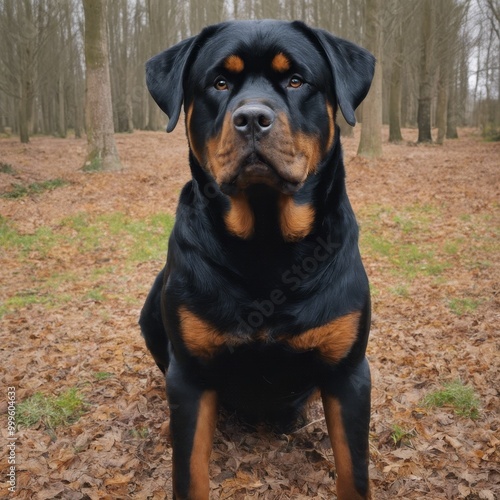 Rottweiler enjoying the sun in full HD on a sunny day.