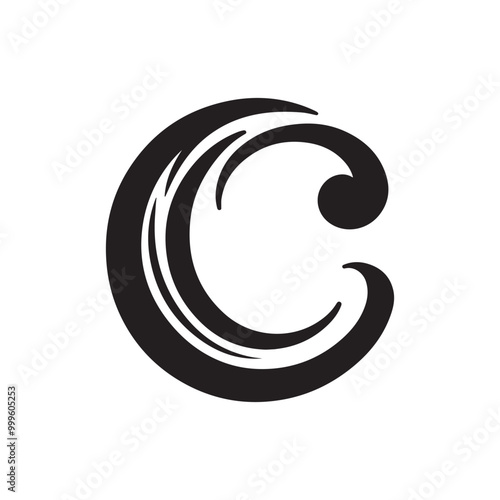 Organic Fluid Shape Letter C Logo Template - A Clean, Minimalistic Design with Stylish, Professional Appeal. Ideal for Branding, Corporate Identity, and Business Marketing