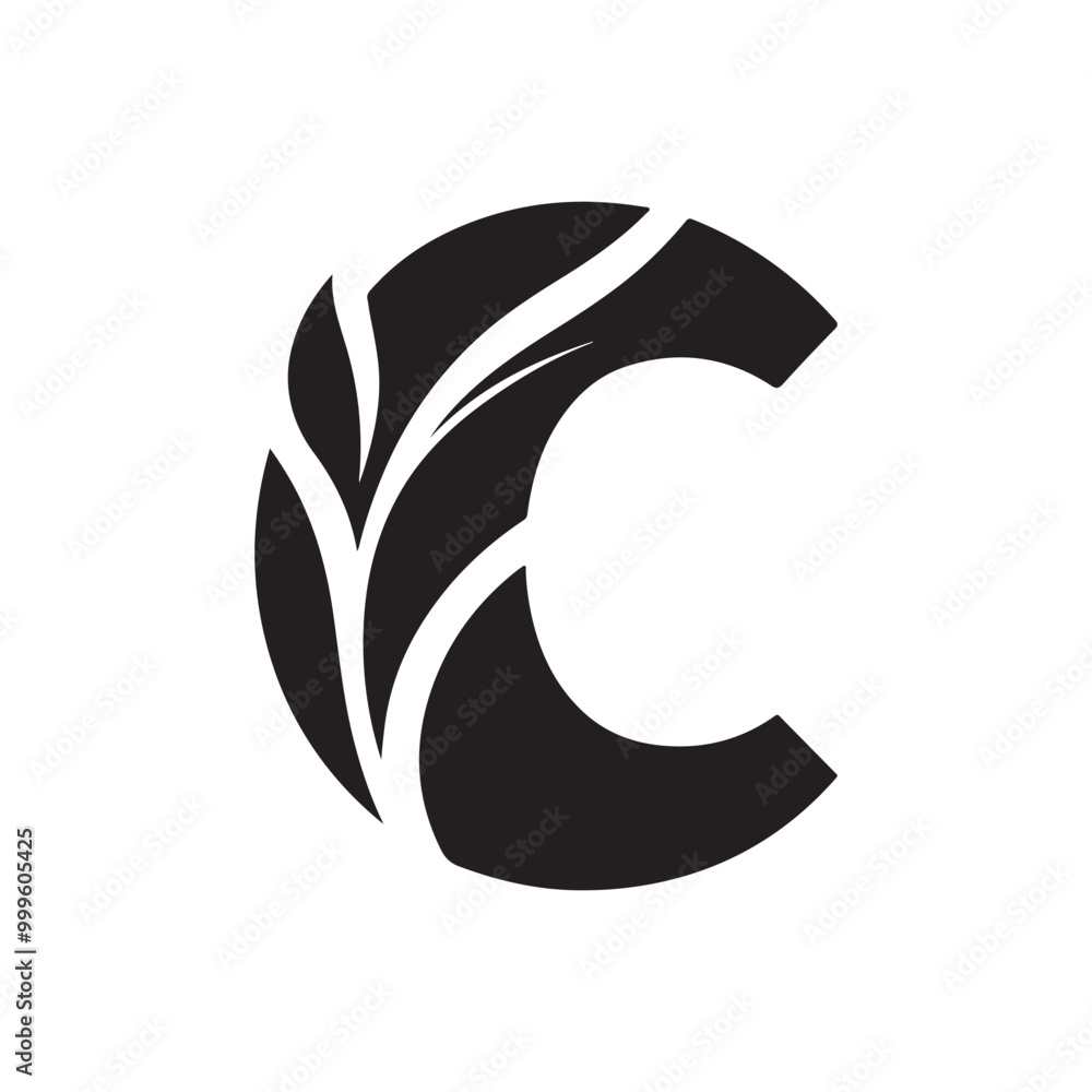 Stylish and Modern Letter C Logo Template: Featuring Organic Leaf Shapes and Minimalistic Design for Eco-Friendly Brands Stylish and Modern Letter C Logo Template: Featuring Organic Leaf Shapes and Minimalistic Design for Eco-Friendly Brands