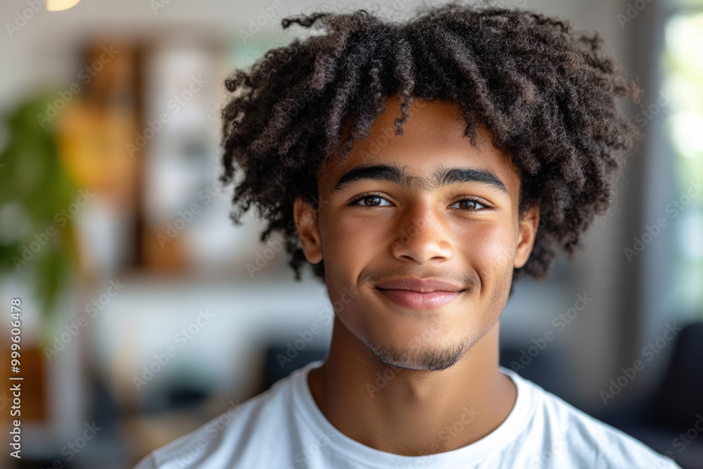 Confident Young Man in Bright Room Confident Young Man in Bright Room