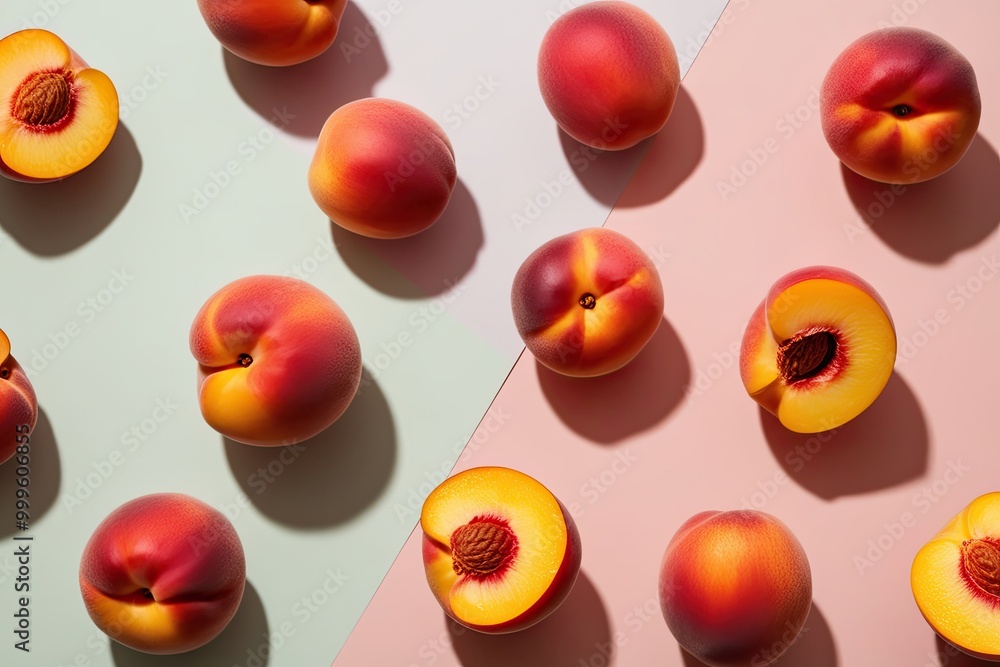 Fresh Peach Isolated on Soft Blush Background for Stylish Visuals Fresh Peach Isolated on Soft Blush Background for Stylish Visuals