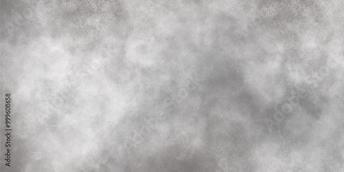 Abstract white and gray isolated cloud cumulus clouds. Gray aquarelle painted realistic fog or mist smoky textured canvas design. White and ash messy wall stucco texture background.