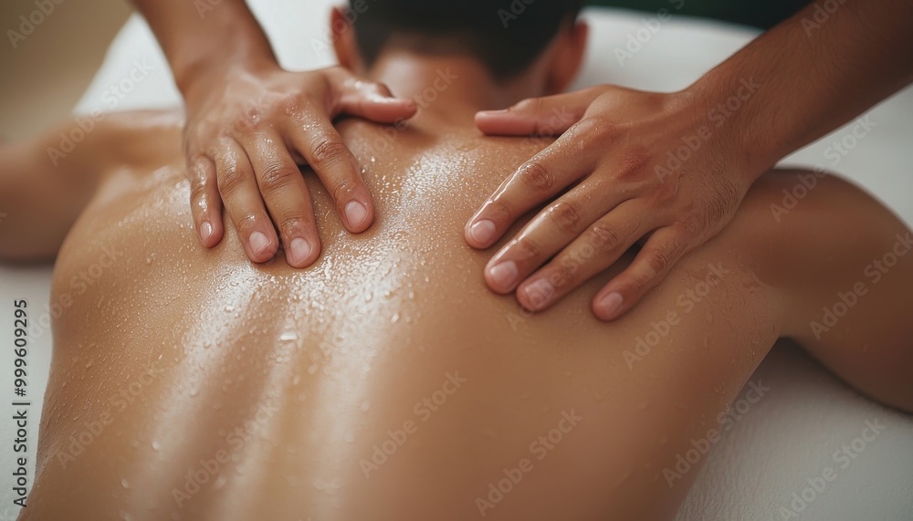 Massage Therapy Hands Applying Oil to Back for Relaxation and Wellness Massage Therapy Hands Applying Oil to Back for Relaxation and Wellness