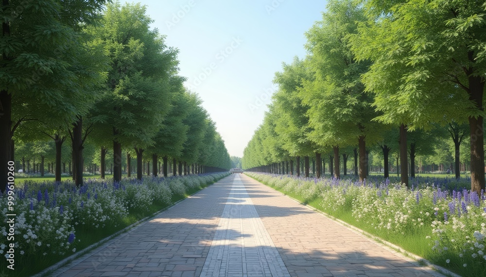 A serene garden path inviting exploration A serene garden path inviting exploration