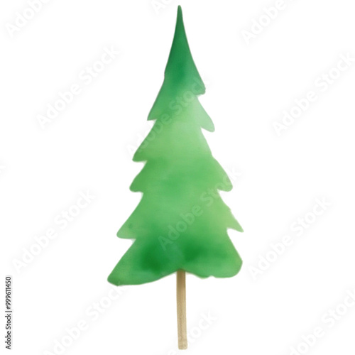 Watercolor Green Christmas Pine Tree Clipart photo