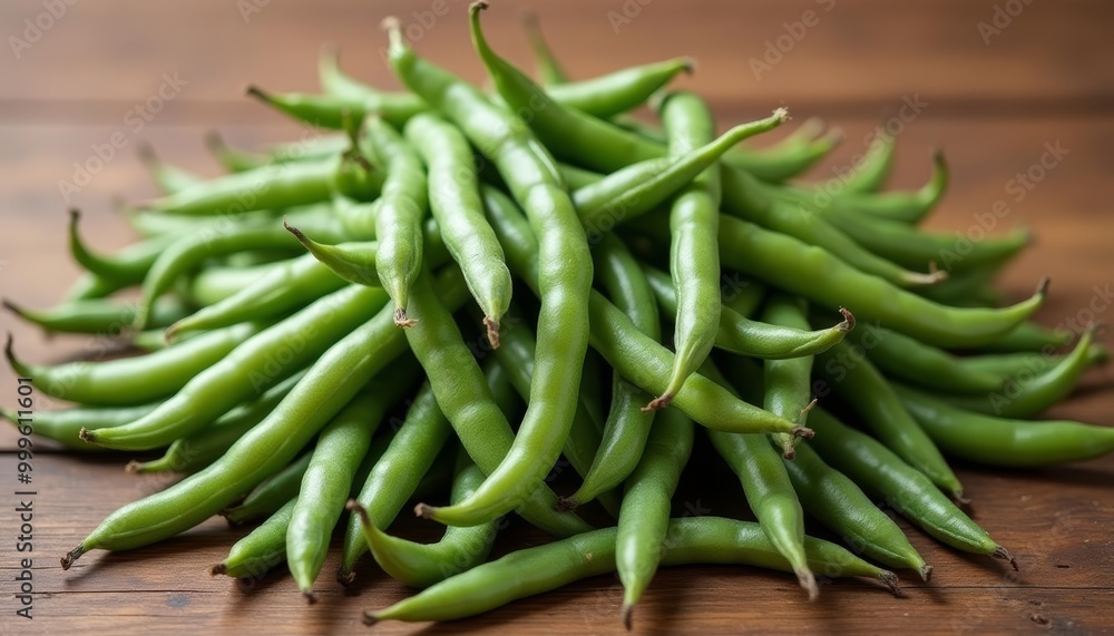 Freshly harvested green beans ready for a healthy meal Freshly harvested green beans ready for a healthy meal