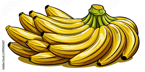 banana vector art, illustration of bananas, banana isolated on white