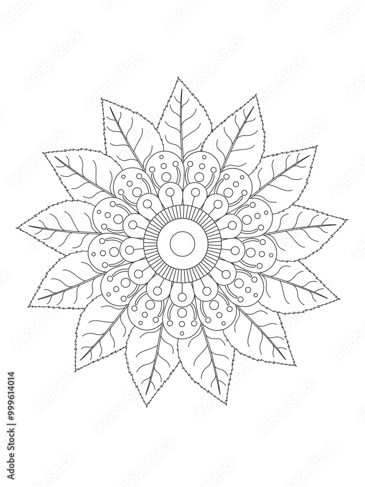 Naklejka premium Flower coloring pages for kids