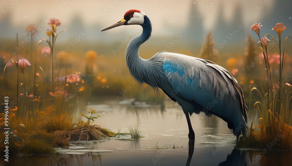 Fototapeta premium Crane in water 