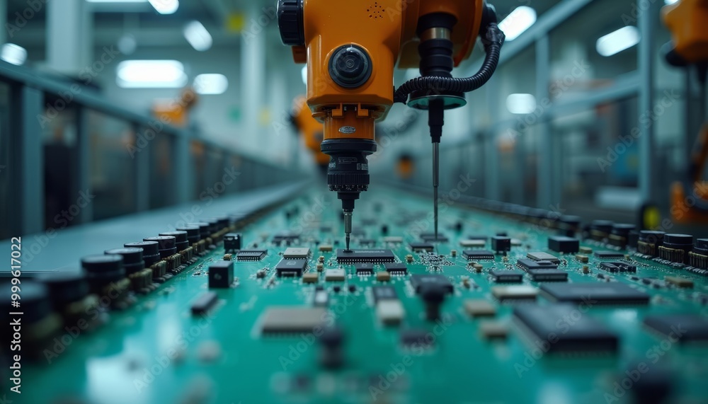 Hightech assembly line with robotic precision Hightech assembly line with robotic precision
