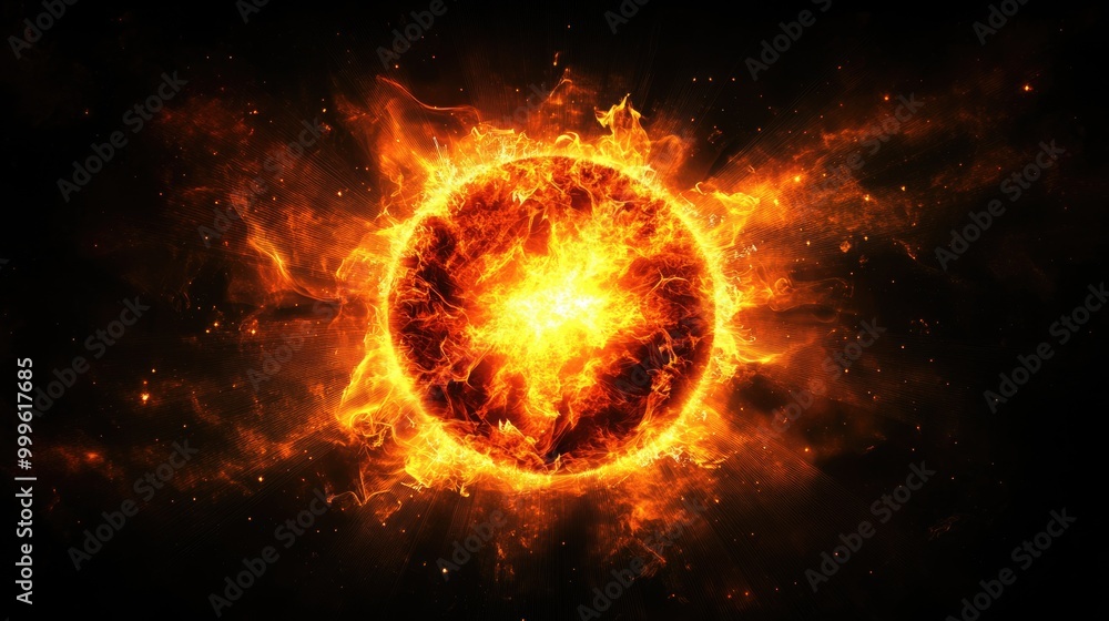 Radiant Starburst. Bright Burst of Light with Cosmic Flares on Dark Background Radiant Starburst. Bright Burst of Light with Cosmic Flares on Dark Background