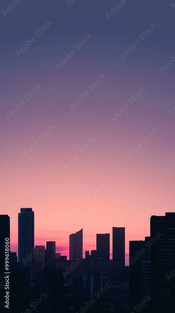 Vertical Design of Minimalist City at Dusk with Gradients. Vertical Design of Minimalist City at Dusk with Gradients.