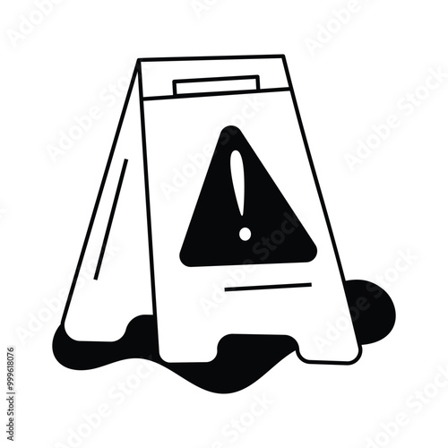 Premium hand drawn icon of wet floor icon design