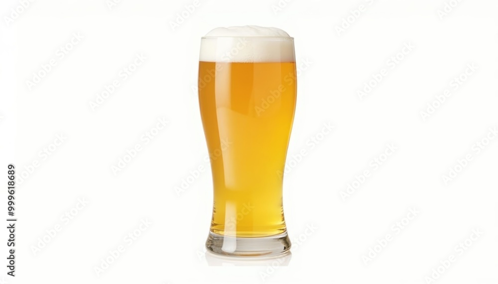 Freshly poured golden beer ready to enjoy Freshly poured golden beer ready to enjoy