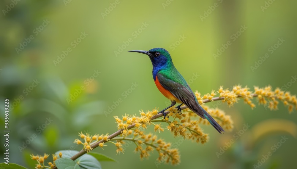 Vibrant bird in natures embrace Vibrant bird in natures embrace