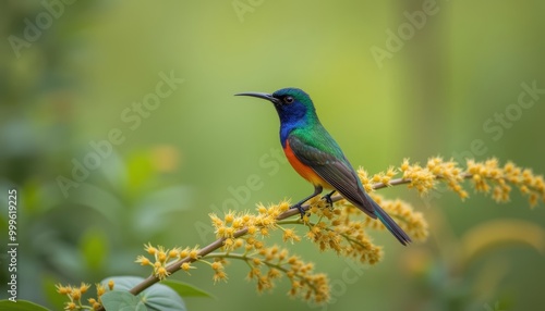  Vibrant bird in natures embrace