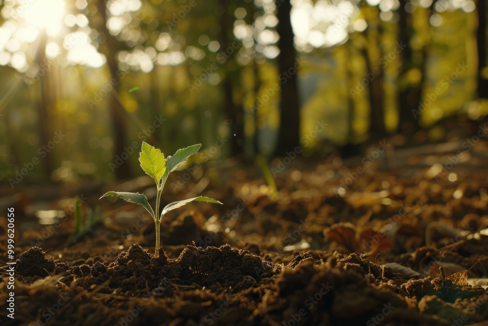 A small plant growing out of the soil A small plant growing out of the soil