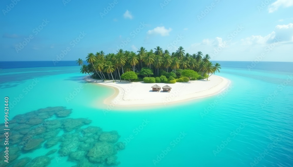 Fototapeta premium Island Paradise A slice of heaven in the ocean