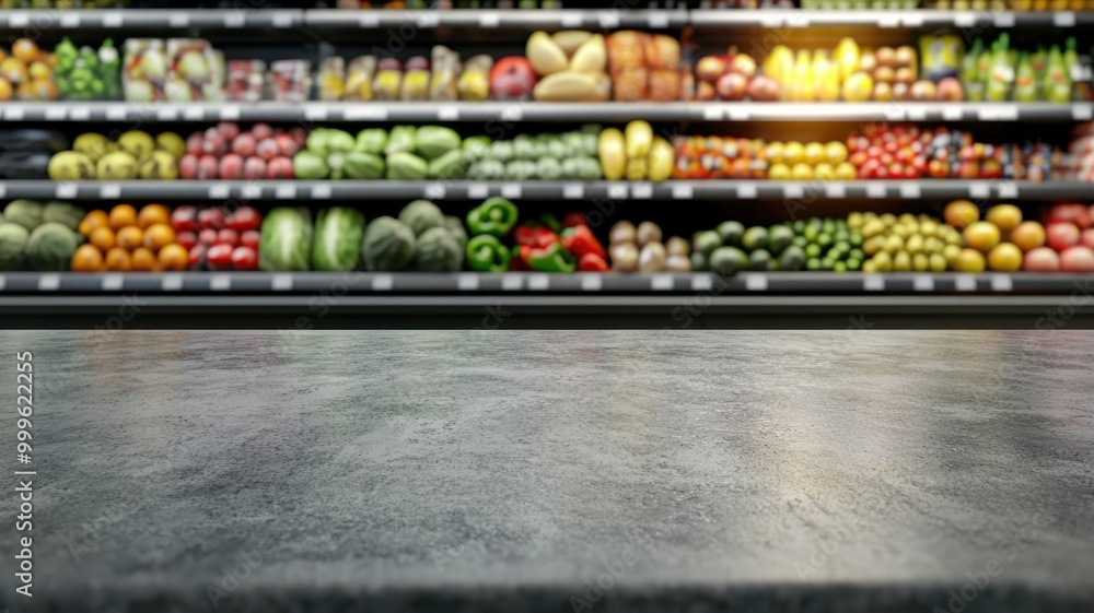 custom made wallpaper toronto digitalA vibrant grocery display filled with fresh fruits and vegetables, showcasing a variety of colors and textures.