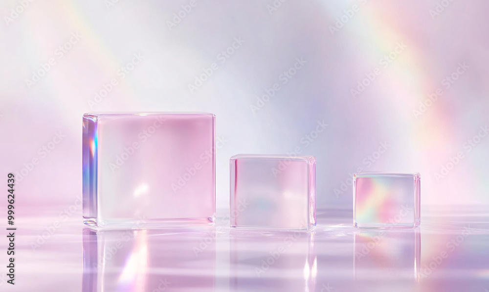 rainbow in glass cube background-generative ai rainbow in glass cube background-generative ai