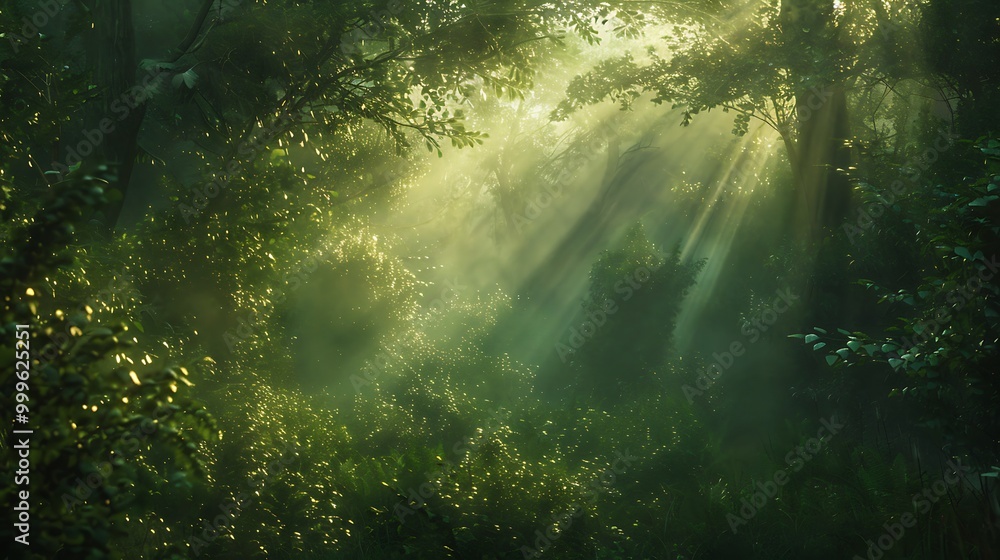 Verdant surroundings and twilight sunshine Verdant surroundings and twilight sunshine