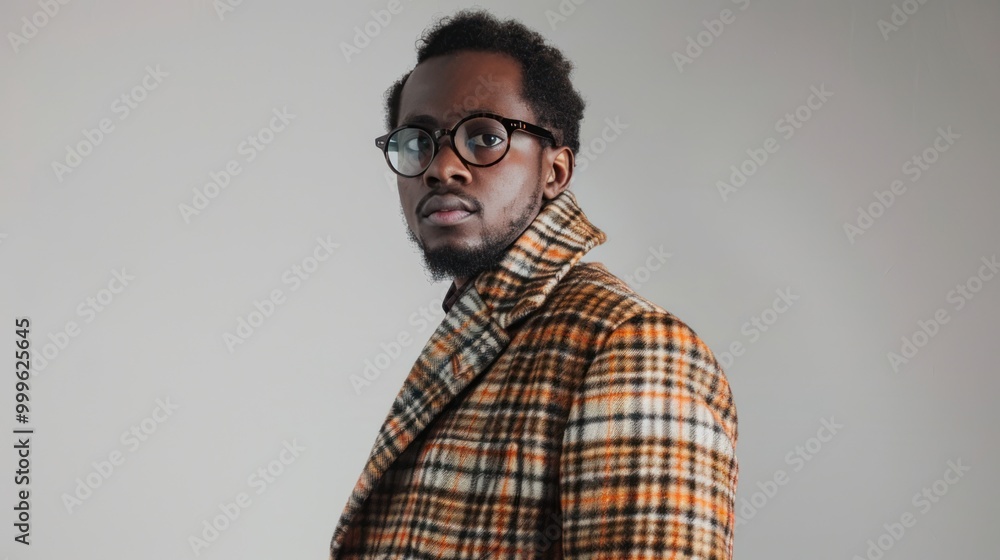 Fototapeta premium Portrait of a Man Wearing Glasses