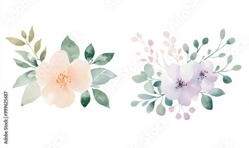 watercolor floral background-generative ai