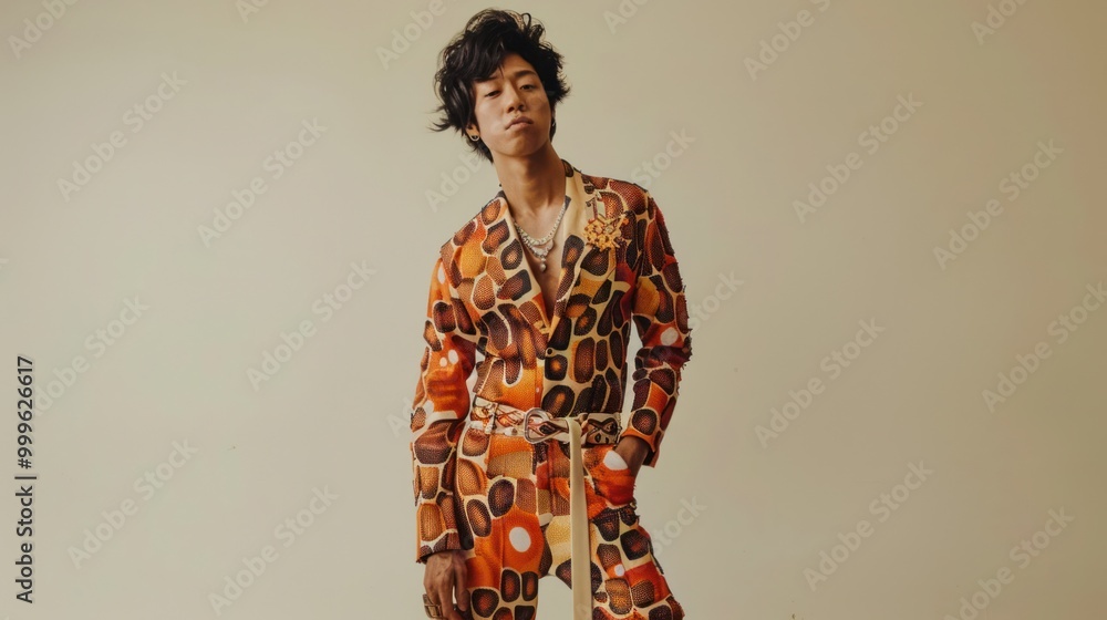 Fashionable Man in a Bold Suit Fashionable Man in a Bold Suit
