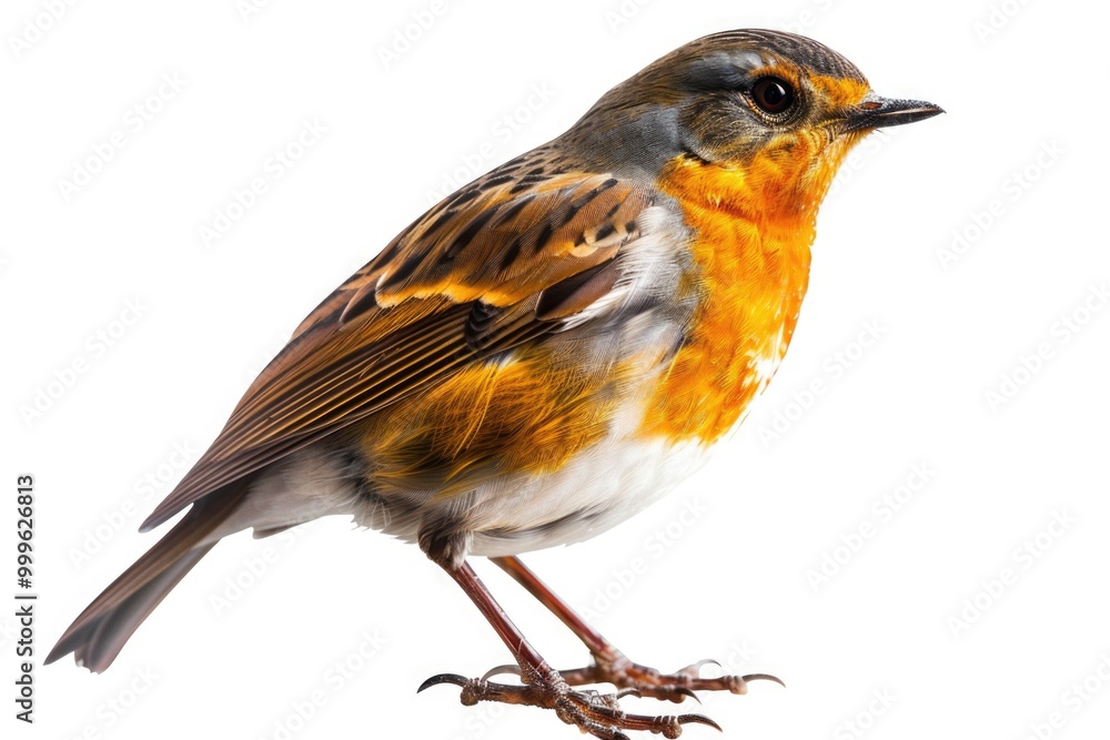 Obraz premium A single bird perched on a white surface