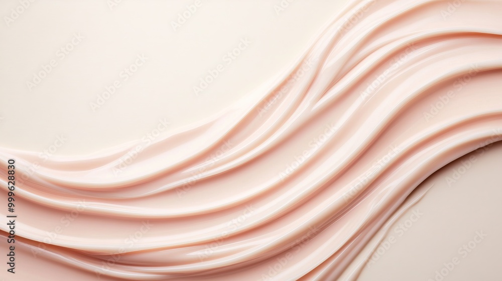 Obraz premium Soft pink fabric waves on a light background, creating a soothing visual texture.