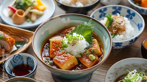 Vibrant meals with soy paste as a main element