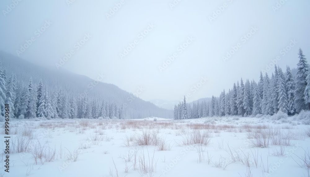 Winters embrace A serene snowy landscape Winters embrace A serene snowy landscape