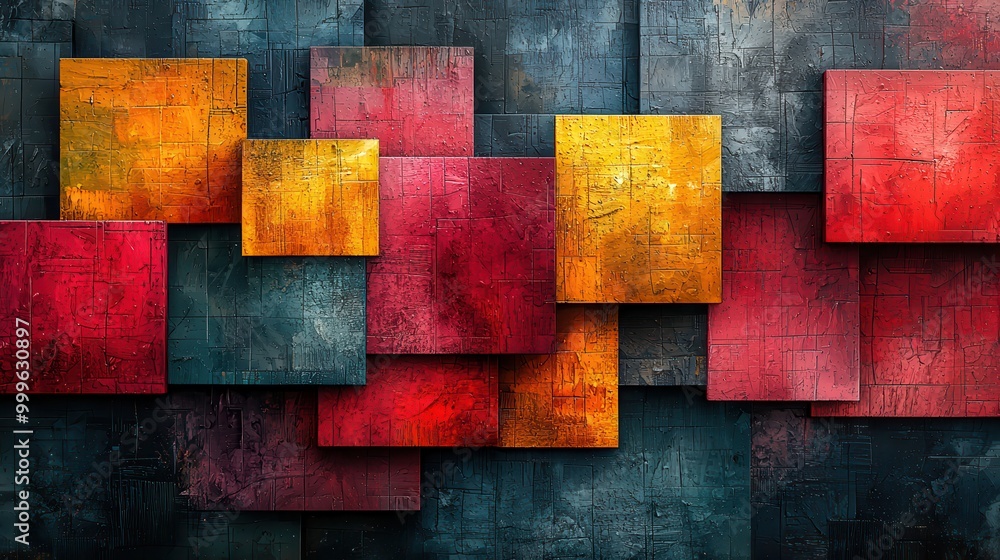 Vibrant Abstract Background with Colorful Squares Vibrant Abstract Background with Colorful Squares