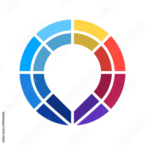 Vibrant color wheels - color circles -  Monochromatic Colors - Complementary Colors - Triadic Colors - Tetradic Colors
 photo