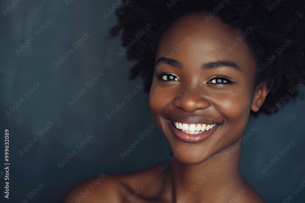 A young woman with a big smile on her face, enjoying life A young woman with a big smile on her face, enjoying life