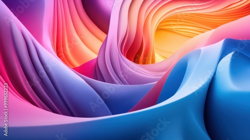 Vivid multi-colored gradients flowing over abstract structures, creating a modern and stylish architectural design.