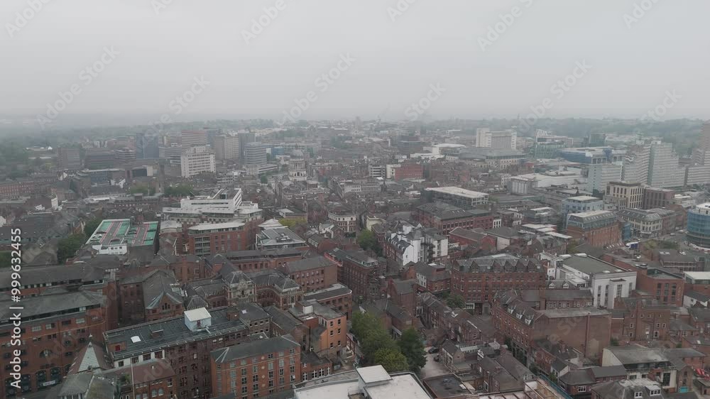 Nottingham Camera panning over nottingham city center on a cloudy day Nottingham Camera panning over nottingham city center on a cloudy day