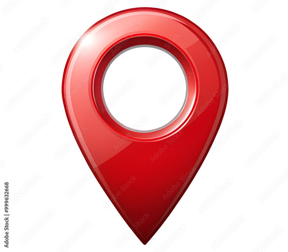 Red location icon, location pointer symbol and red map pin on a transparent background Red location icon, location pointer symbol and red map pin on a transparent background