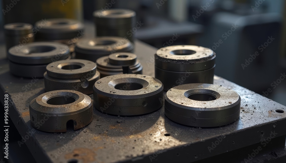 A collection of metallic nuts and bolts A collection of metallic nuts and bolts