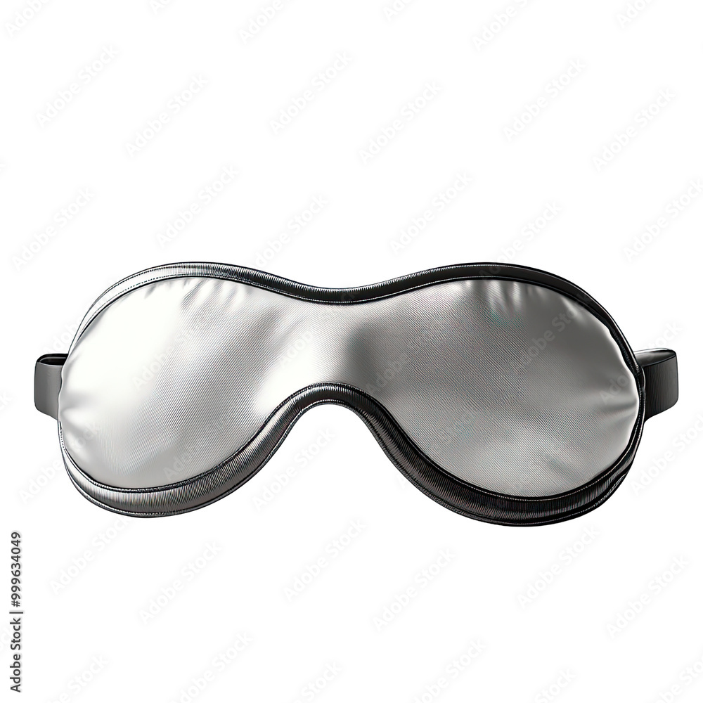 Silver sleep mask on a white isolated background. Silver sleep mask on a white isolated background.