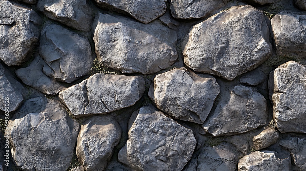 A close-up view of a rugged stone wall, with visible texture and moss. A close-up view of a rugged stone wall, with visible texture and moss.