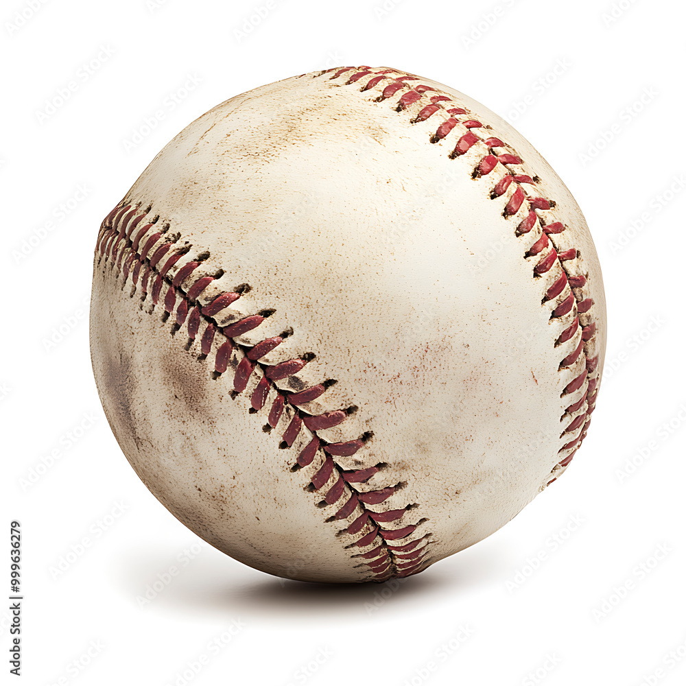 Pristine Baseball Isolated on White Background with Detailed Texture Pristine Baseball Isolated on White Background with Detailed Texture