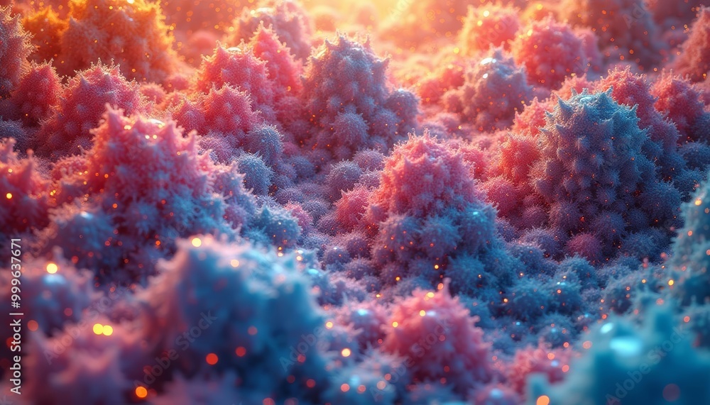 Vibrant abstract mountain range under a radiant sky Vibrant abstract mountain range under a radiant sky