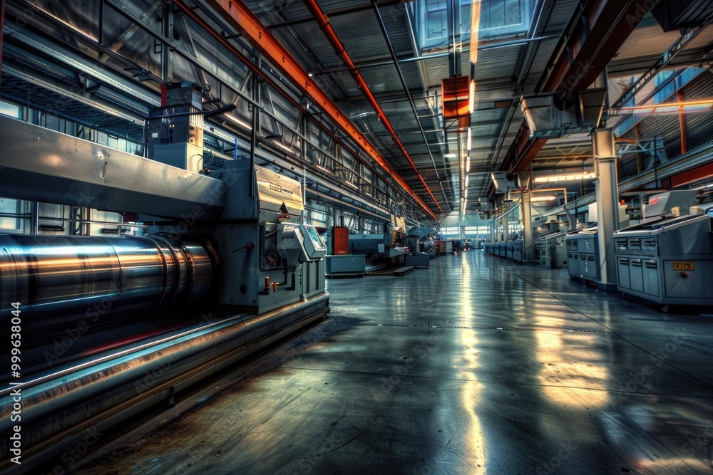 Large machine in industrial factory environment Large machine in industrial factory environment