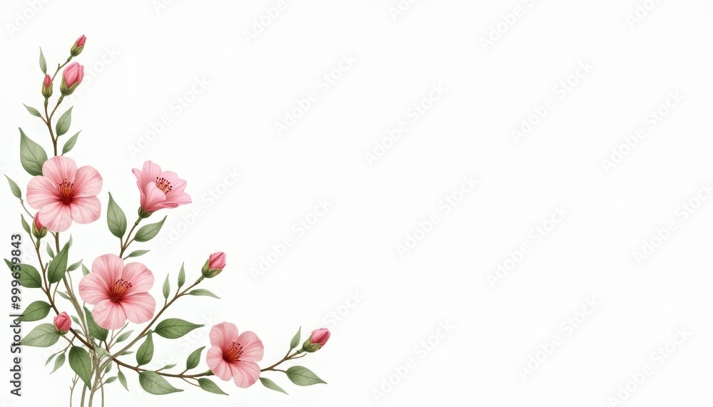 Pink blossoms in bloom a symbol of springs arrival Pink blossoms in bloom a symbol of springs arrival