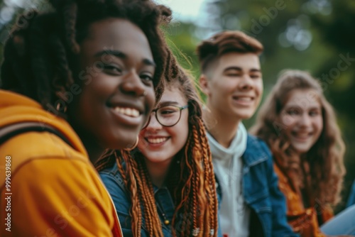 Group of teenagers or young adults gathered together, possibly having conversations or sharing moments