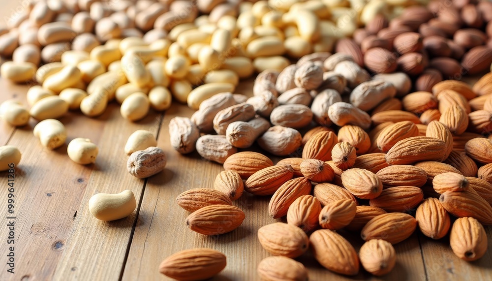 A variety of nuts ready for a healthy snack A variety of nuts ready for a healthy snack