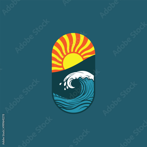 summer beach logo vector