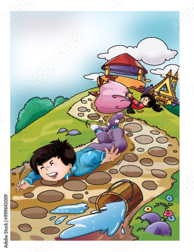 kids rhymes background jack & Jill