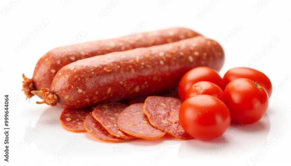 Freshly sliced deli meats and juicy tomatoes perfect for a summer picnic Freshly sliced deli meats and juicy tomatoes perfect for a summer picnic